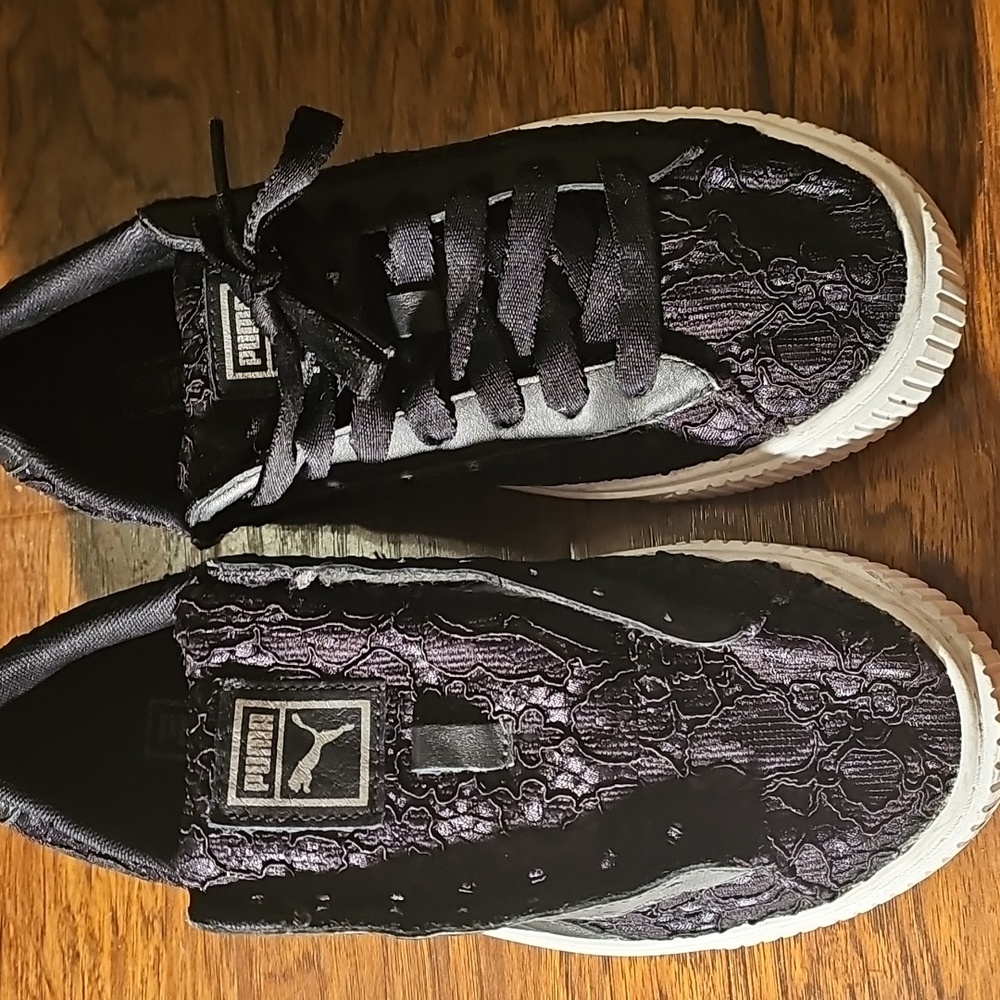 Puma Black Lace Detail Sneakers